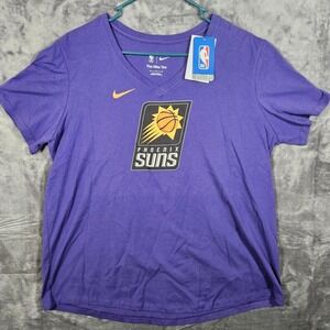 Nike NBA Phoenix Suns T-Shirt V-Neck Purple‎ Graphic Tee New L